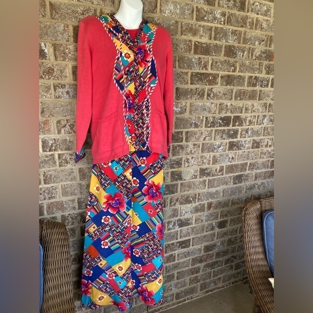 Koos of Course 3 piece outfit Vintage skirt cardigan tee shirt Small Medium - Picture 3 of 16